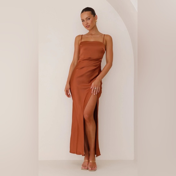 long sleeve low back maxi dress One Step Ahead